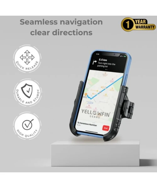 Yellowfin Quick Release Jaw Grip Mobile Phone Mount Holder With 360¬? Rotation For Motorcycle - BKW-2-Yellowfin 6 Yellowfin Quick Release Jaw Grip Mobile Phone Mount Holder With 360¬? Rotation For Motorcycle - BKW-2-Yellowfin - Image 4