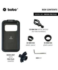 BOBO Fully Waterproof Bike Cycle Phone Holder With PRO PLUS Vibration Damper Motorcycle Mobile Mount - Black - BM10H PRO PLUS-BOBO -Motorcycle Riding Equipment Store 4 080232fa 0d26 4165 afdb 926c61af415a