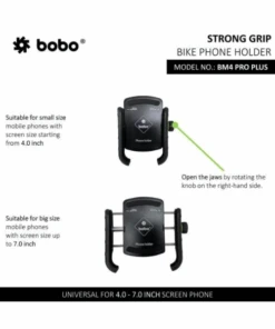 BOBO Jaw-Grip Bike Phone Holder With PRO PLUS Vibration Damper Motorcycle Mobile Mount - Black - BM4 PRO PLUS-BOBO 9 BOBO Jaw-Grip Bike Phone Holder With PRO PLUS Vibration Damper Motorcycle Mobile Mount - Black - BM4 PRO PLUS-BOBO -Motorcycle Riding Equipment Store 4 e5de8135 c350 4c8e a8d1 5c46ecd02106