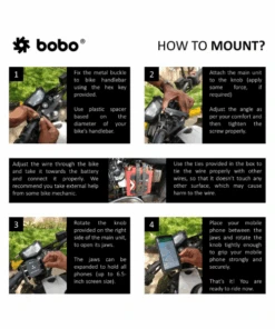 BOBO BM1 Jaw-Grip Bike Phone Holder Motorcycle Mobile Mount - Blue-BOBO -Motorcycle Riding Equipment Store 5 105