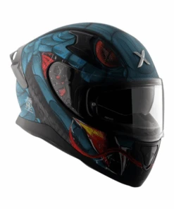 Axor Apex Venomous D/V Helmet - Dull Black Matt Blue-AXOR -Motorcycle Riding Equipment Store 5 127 e0f132bb 97cc 4b19 9e28 023ff460db52