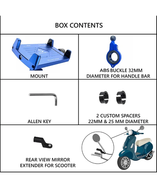 Yellowfin Claw Grip Aluminium Mobile Phone Holder Mount With 360 Rotation - M7 Blue-Yellowfin 7 Yellowfin Claw Grip Aluminium Mobile Phone Holder Mount With 360 Rotation - M7 Blue-Yellowfin - Image 5