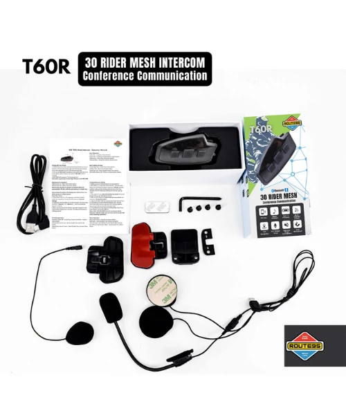 Route95 T60R Mesh HD Universal Intercom And Bluetooth Headset For Helmet-Route 95 7 Route95 T60R Mesh HD Universal Intercom And Bluetooth Headset For Helmet-Route 95 - Image 5