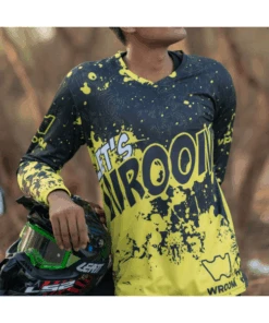 Wroom Dri Fit Jersey - Grey Hi Viz Yellow-Wroom Gears -Motorcycle Riding Equipment Store 5 60 34d78bd5 ddd2 47a6 a63b c3da975ba555