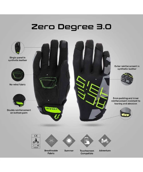 Acerbis Zero Degree 3.0 Riding Gloves - Black Yellow-Acerbis 7 Acerbis Zero Degree 3.0 Riding Gloves - Black Yellow-Acerbis - Image 5