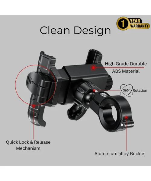 Yellowfin Quick Release Jaw Grip Mobile Phone Mount Holder With 360¬? Rotation For Handlebar - BKW-1-Yellowfin 7 Yellowfin Quick Release Jaw Grip Mobile Phone Mount Holder With 360¬? Rotation For Handlebar - BKW-1-Yellowfin - Image 5