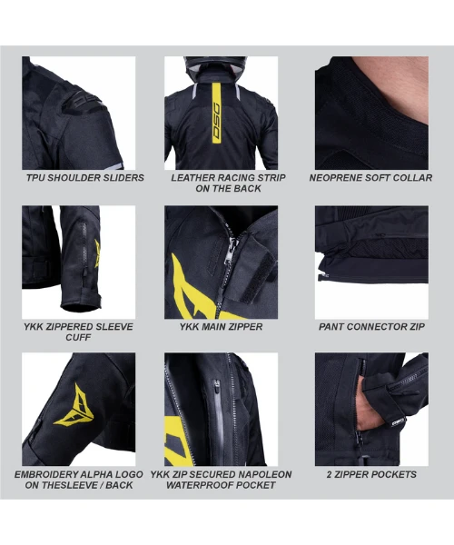 DSG GP X Riding Jacket - Black Yellow Fluo-DSG 7 DSG GP X Riding Jacket - Black Yellow Fluo-DSG - Image 5