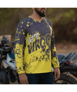 Wroom Dri Fit Jersey - Grey Hi Viz Yellow-Wroom Gears -Motorcycle Riding Equipment Store 6 41 c9bf821a e36d 40df 85d0 629d72e41182