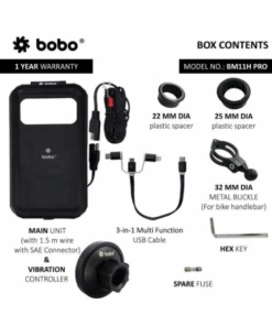 BOBO Fully Waterproof Bike Phone Holder With Vibration Controller (with Fast 15W Wireless Charger And USB-C Input/Output Port) Motorcycle Mobile Mount - Black - Handlebar Attachment - BM11H PRO-BOBO 10 BOBO Fully Waterproof Bike Phone Holder With Vibration Controller (with Fast 15W Wireless Charger And USB-C Input/Output Port) Motorcycle Mobile Mount - Black - Handlebar Attachment - BM11H PRO-BOBO -Motorcycle Riding Equipment Store 6 886d7aaa 2f21 4361 a3bd d3be0411d78d