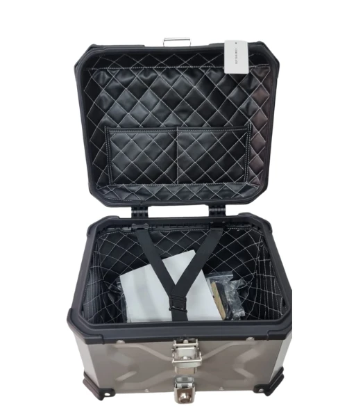 Asiatic Aluminium Top Box 45L With Backrest - Silver-Asiatic 9 Asiatic Aluminium Top Box 45L With Backrest - Silver-Asiatic - Image 7