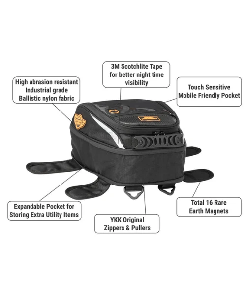 Guardian Gears Jaws Mini Magnetic 18L Tank Bag With Rain Cover-Guardian Gears 9 Guardian Gears Jaws Mini Magnetic 18L Tank Bag With Rain Cover-Guardian Gears - Image 7
