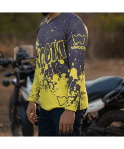 Wroom Dri Fit Jersey - Grey Hi Viz Yellow-Wroom Gears -Motorcycle Riding Equipment Store 7 32 9a660d37 7f01 4372 b631 508d1ff51b92
