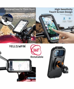 Yellowfin Fully Waterproof Bike Handlebar Mobile Phone Mount With Charger - M18L-A1 Handlebar-Yellowfin 15 Yellowfin Fully Waterproof Bike Handlebar Mobile Phone Mount With Charger - M18L-A1 Handlebar-Yellowfin -Motorcycle Riding Equipment Store 7 96