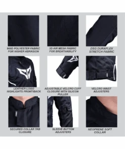 DSG GP X Riding Jacket - Black White-DSG -Motorcycle Riding Equipment Store 7 84e378b8 8914 44d6 9ca4 dd2babcabd6a