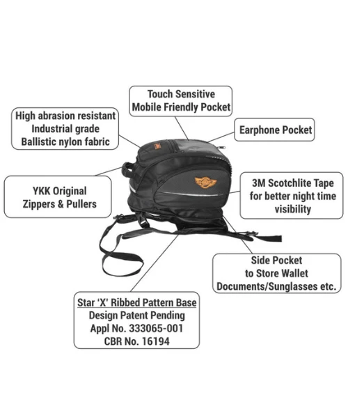 Guardian Gears Shark Universal 28L Tank Bag With Rain Cover-Guardian Gears 10 Guardian Gears Shark Universal 28L Tank Bag With Rain Cover-Guardian Gears - Image 8