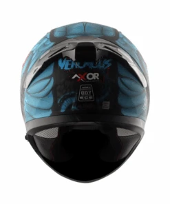 Axor Apex Venomous D/V Helmet - Dull Black Matt Blue-AXOR -Motorcycle Riding Equipment Store 9 63