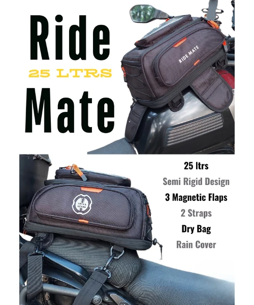 Tryka Gears Ride Mate 2.0 (25 Ltrs) Tank Bag - Black Orange-Tryka Gears 11 Tryka Gears Ride Mate 2.0 (25 Ltrs) Tank Bag - Black Orange-Tryka Gears - Image 9