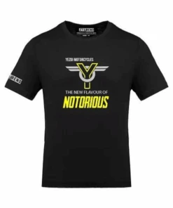 Fast Bend Yezdi Notorious Yellow Tshirt - Black-Fast Bend