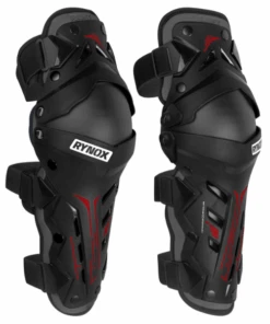 Rynox Bastion Bionic Knee Guards - Black Red-Rynox