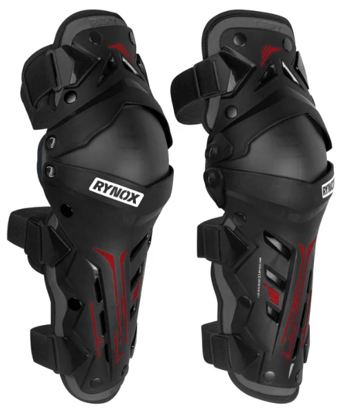 Rynox Bastion Bionic Knee Guards - Black Red-Rynox