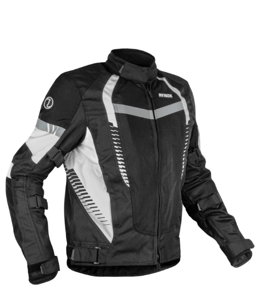 Rynox Tornado Pro 4 Riding Jacket - Black White-Rynox 3 Rynox Tornado Pro 4 Riding Jacket - Black White-Rynox