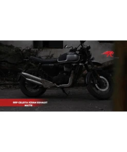 Red Rooster Performance Celesta Scram Exhaust For Yezdi Scrambler - Matte-Red Rooster Performance