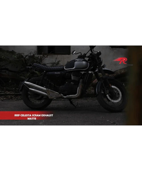 Red Rooster Performance Celesta Scram Exhaust For Yezdi Scrambler - Matte-Red Rooster Performance 3 Red Rooster Performance Celesta Scram Exhaust For Yezdi Scrambler - Matte-Red Rooster Performance