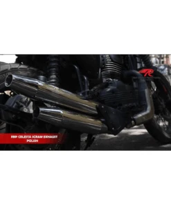 Red Rooster Performance Celesta Scram Exhaust For Yezdi Scrambler - Polish-Red Rooster Performance