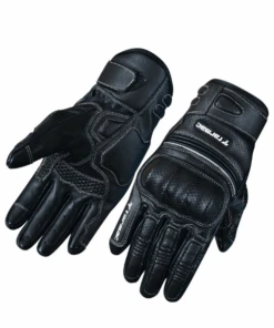 Tarmac Retro Leather Riding Gloves - Black-Tarmac