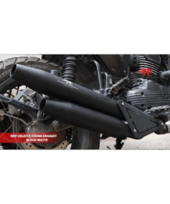 Red Rooster Performance Celesta Scram Exhaust For Yezdi Scrambler - Black Matte-Red Rooster Performance